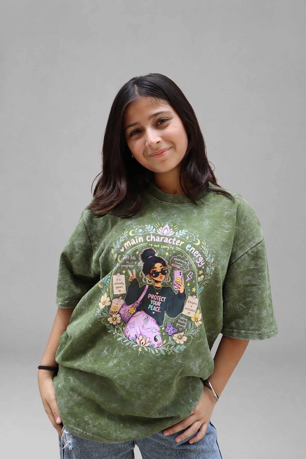 Main Character Energy Acid Wash T-Shirt