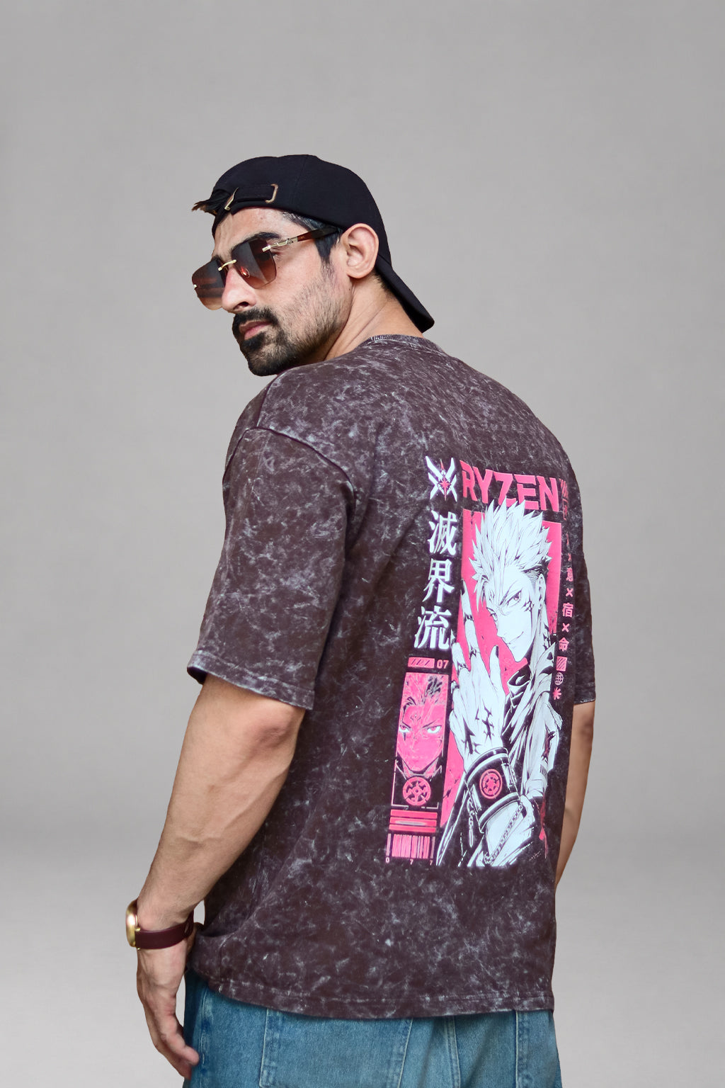 Ryzen Brown Acid Wash T-Shirt