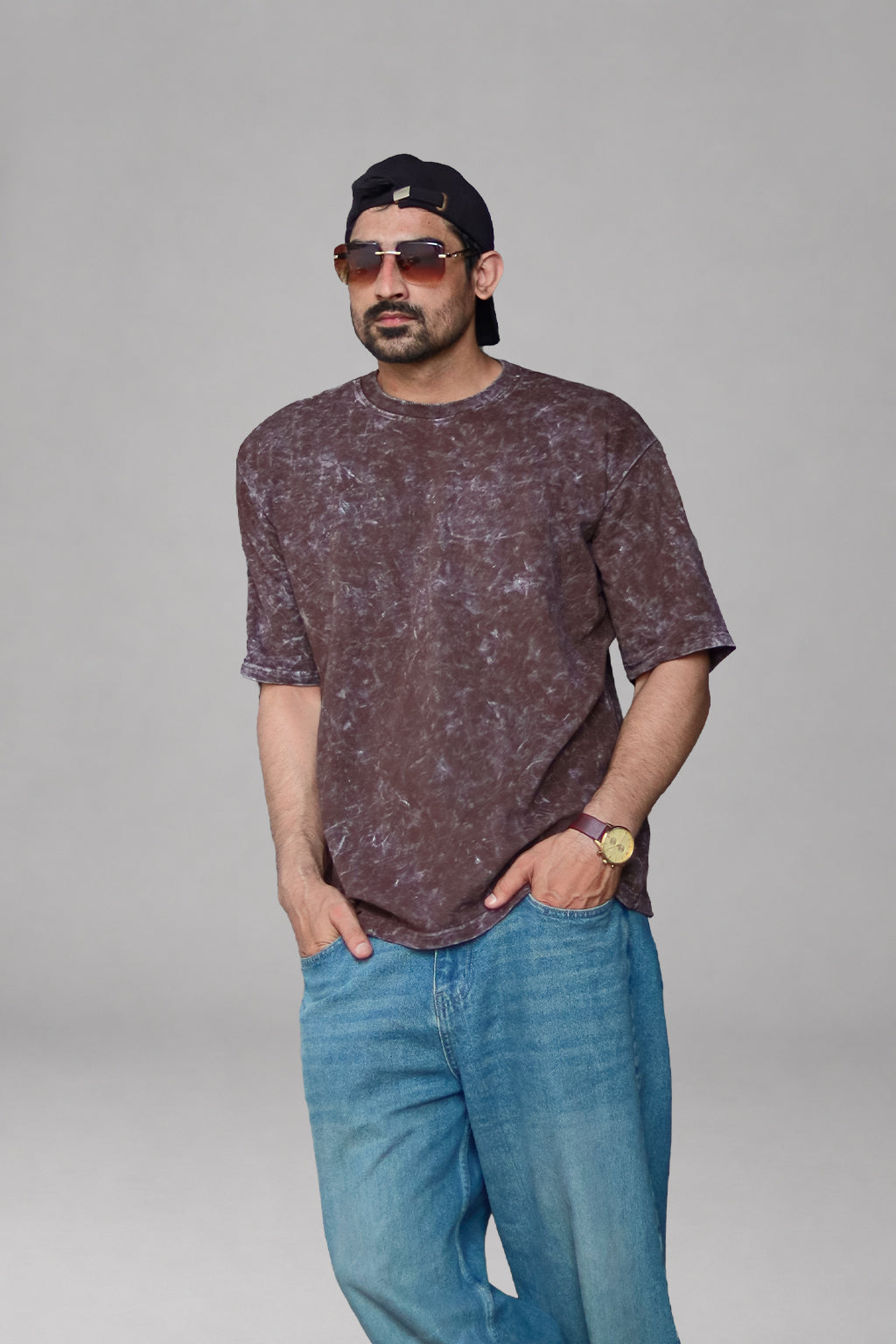 Ryzen Brown Acid Wash T-Shirt