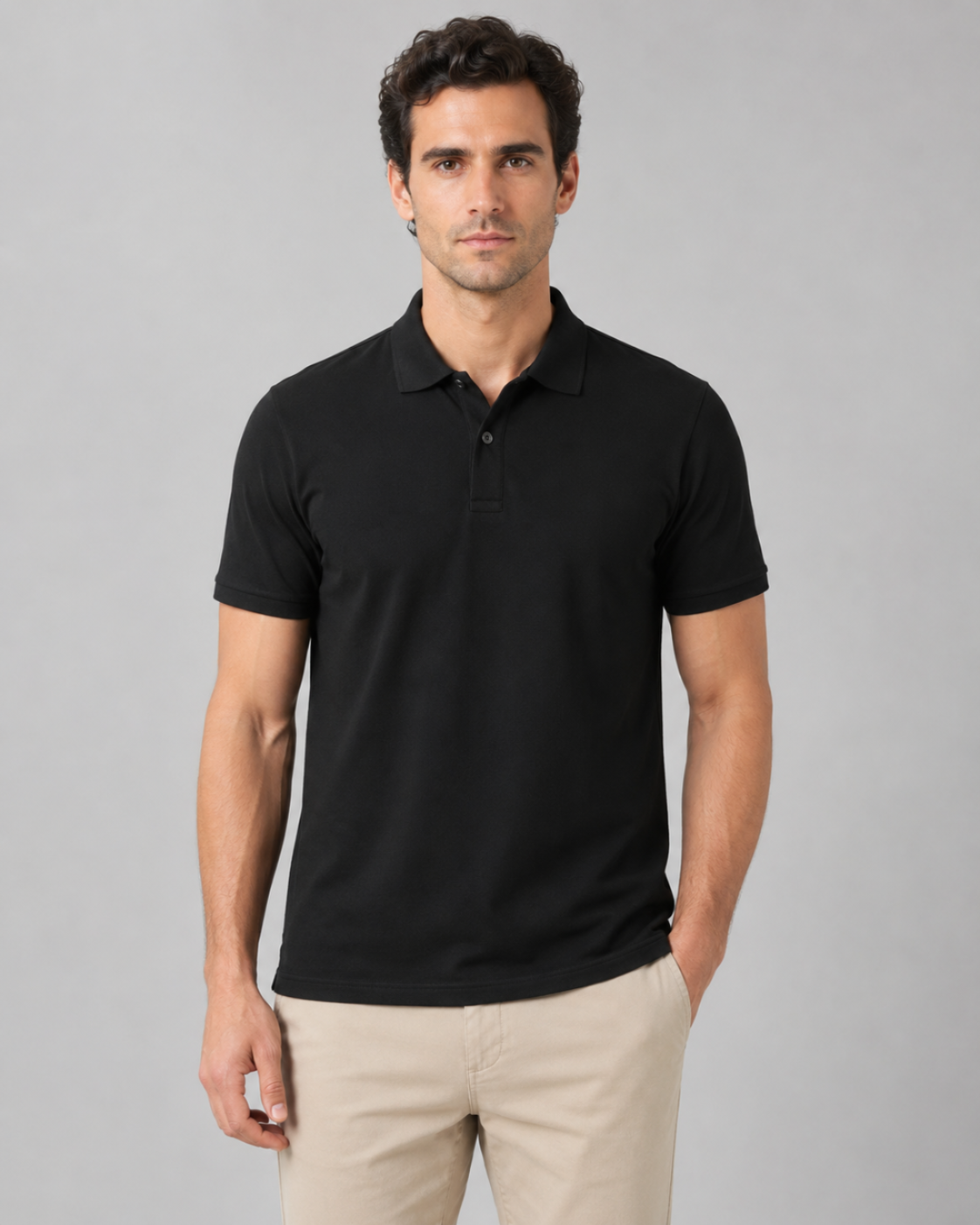 Plain Black Polo T-Shirt