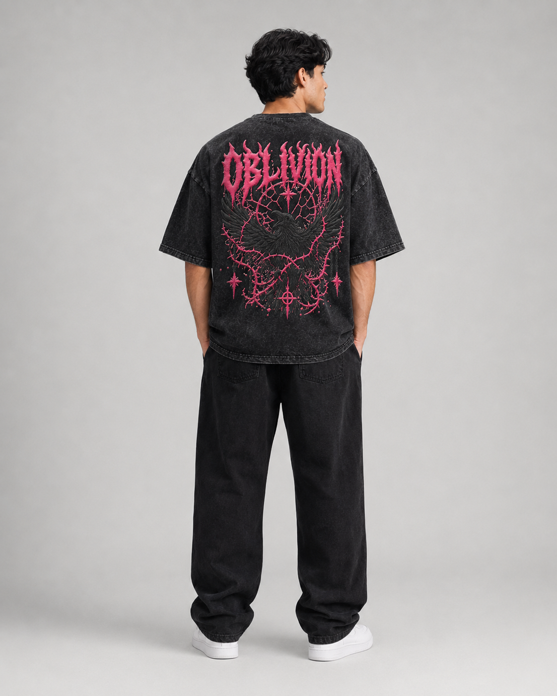 Oblivion Black Acid Wash T-Shirt