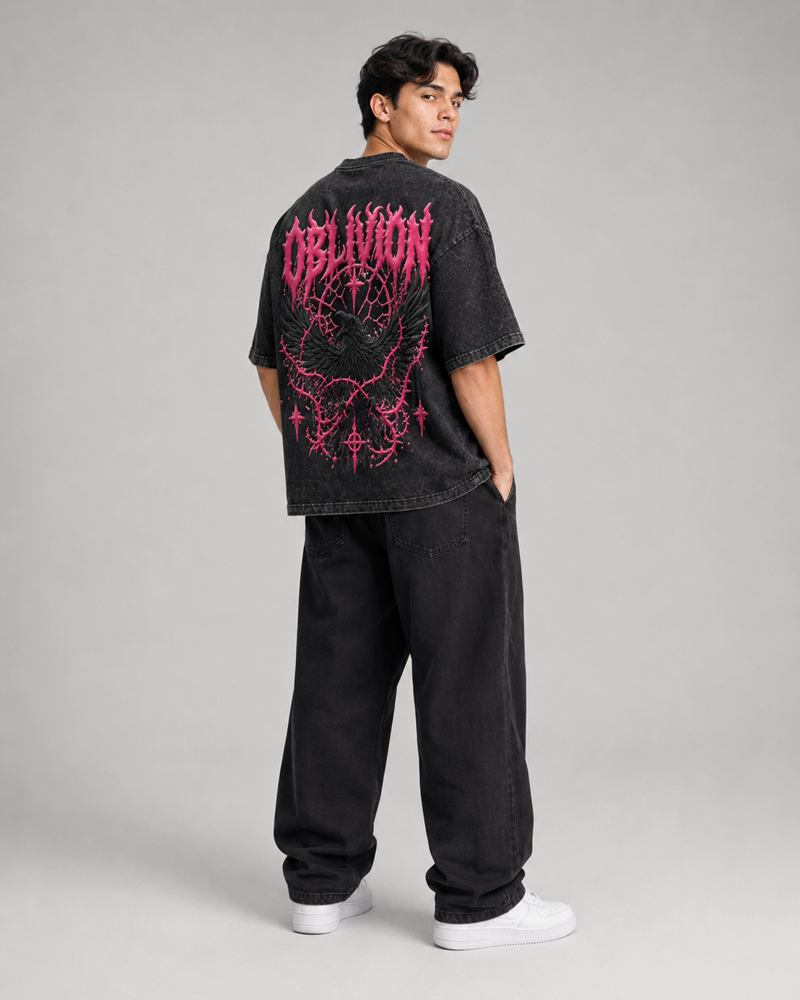 Oblivion Black Acid Wash T-Shirt