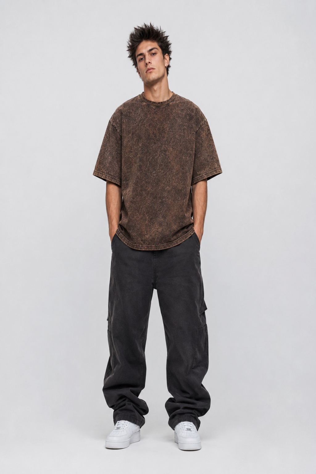 Ryzen Brown Acid Wash T-Shirt
