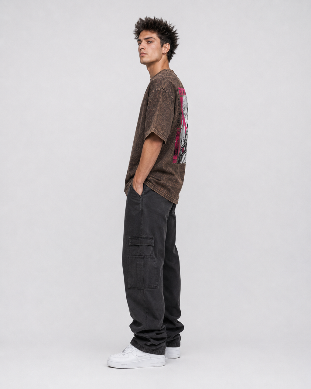 Ryzen Brown Acid Wash T-Shirt