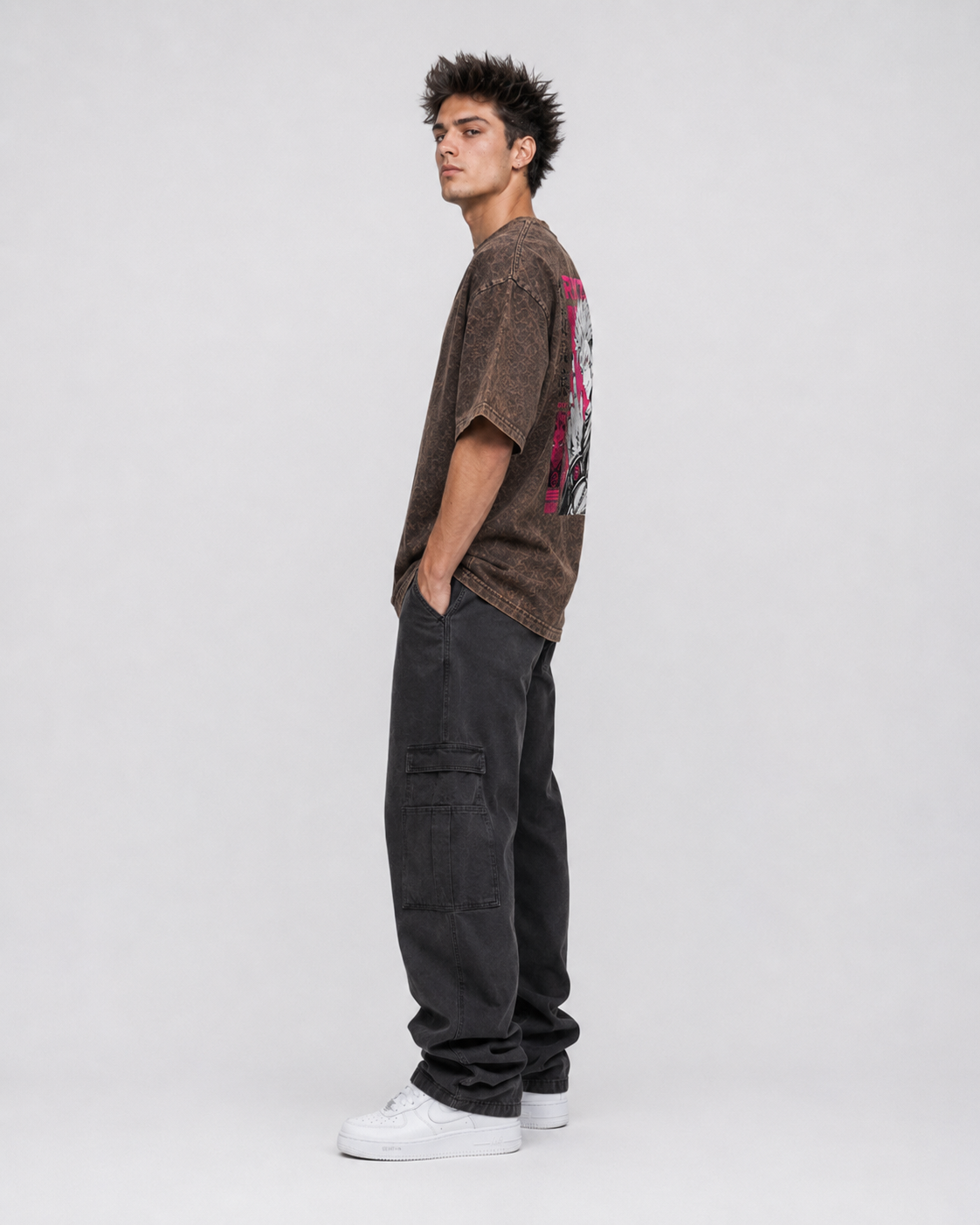 Ryzen Brown Acid Wash T-Shirt