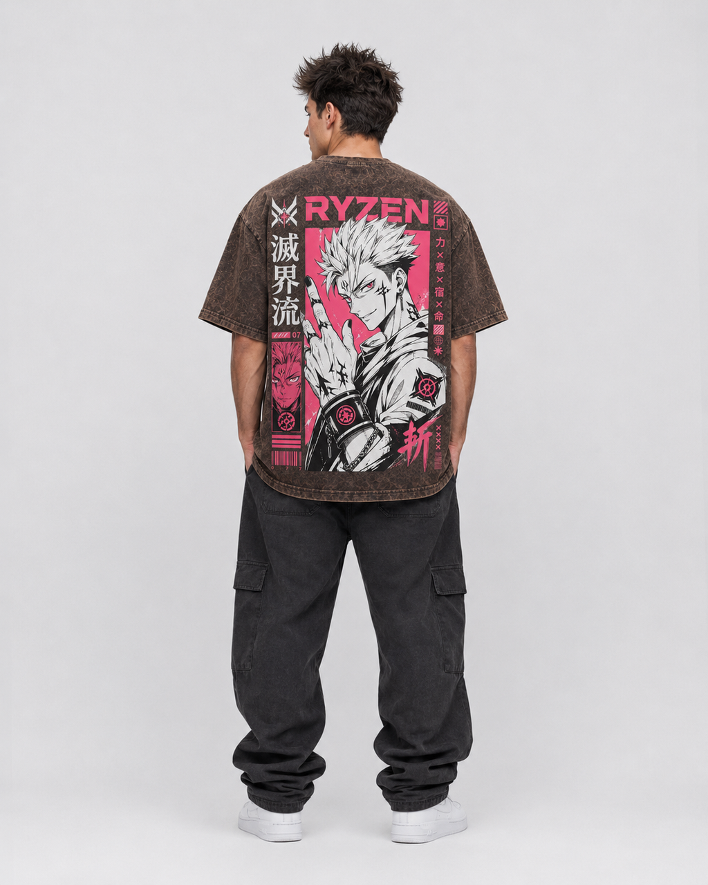 Ryzen Brown Acid Wash T-Shirt