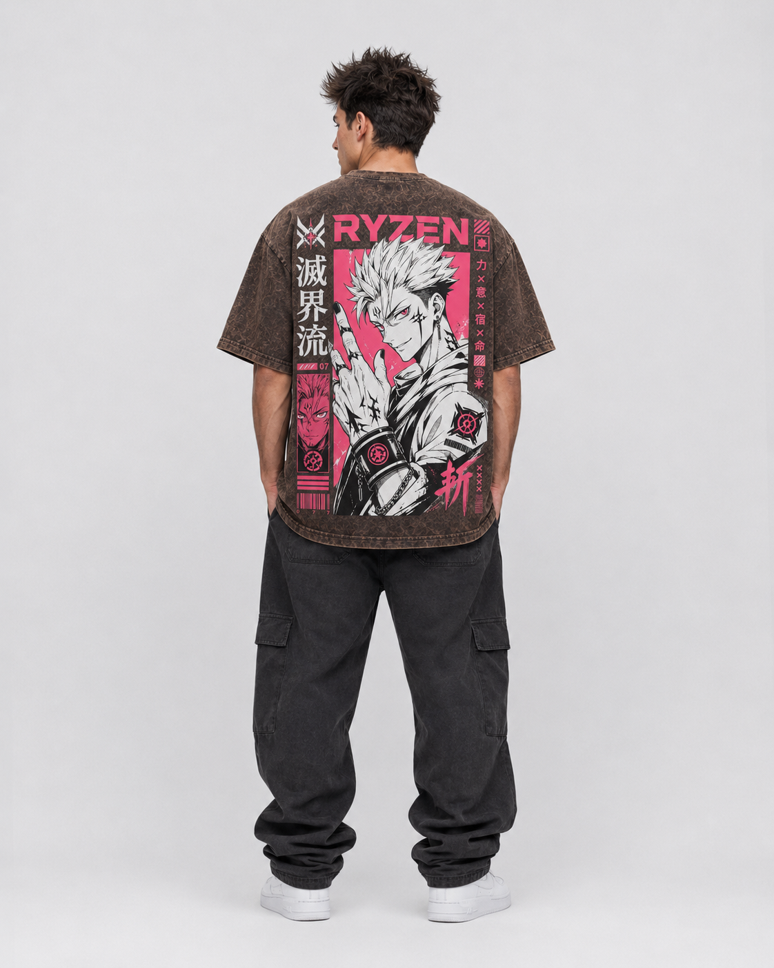 Ryzen Brown Acid Wash T-Shirt