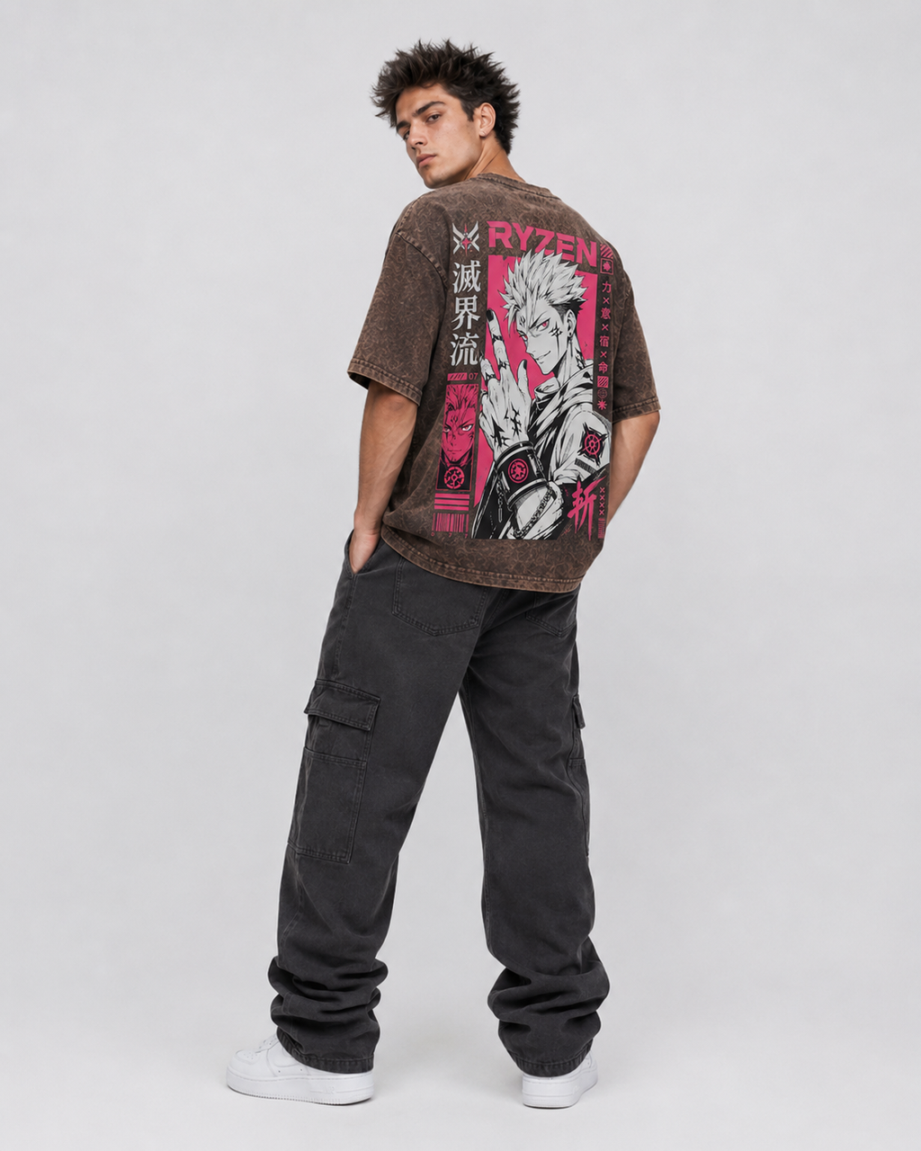Ryzen Brown Acid Wash T-Shirt