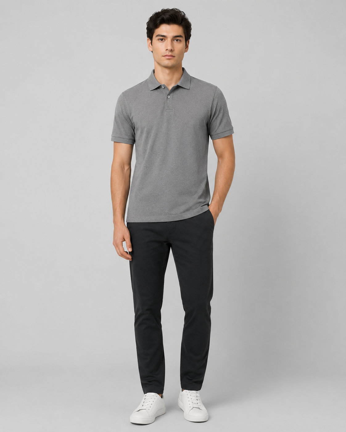 Plain Gray Polo T-Shirt