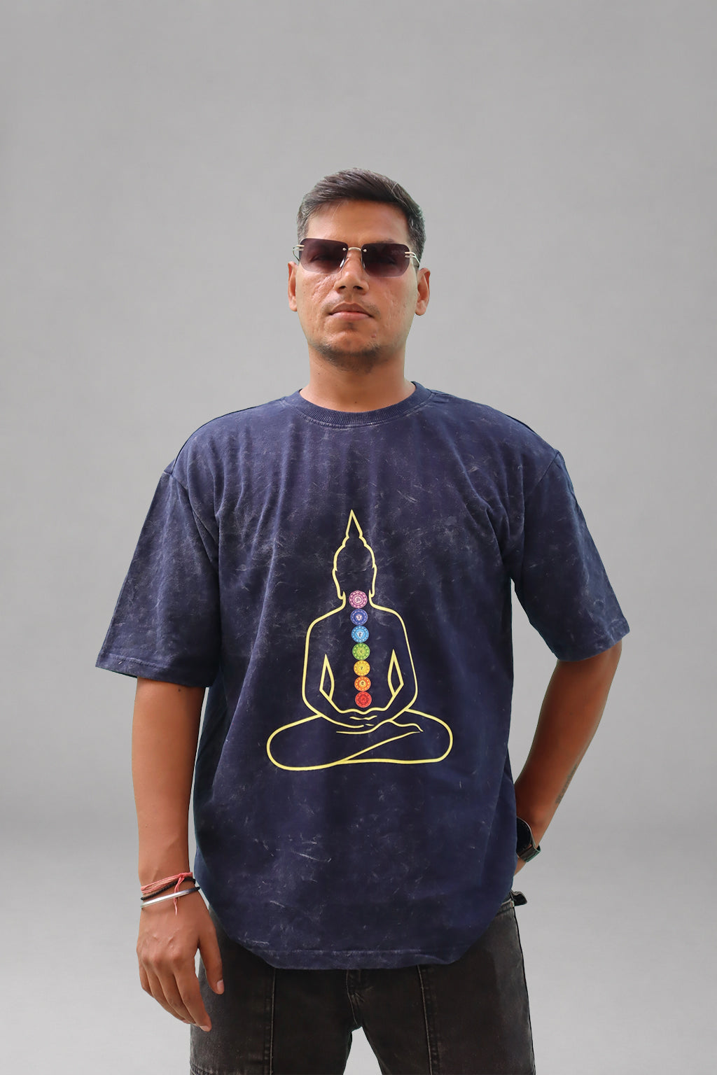 Buddha Chakra Acid Wash T-Shirt