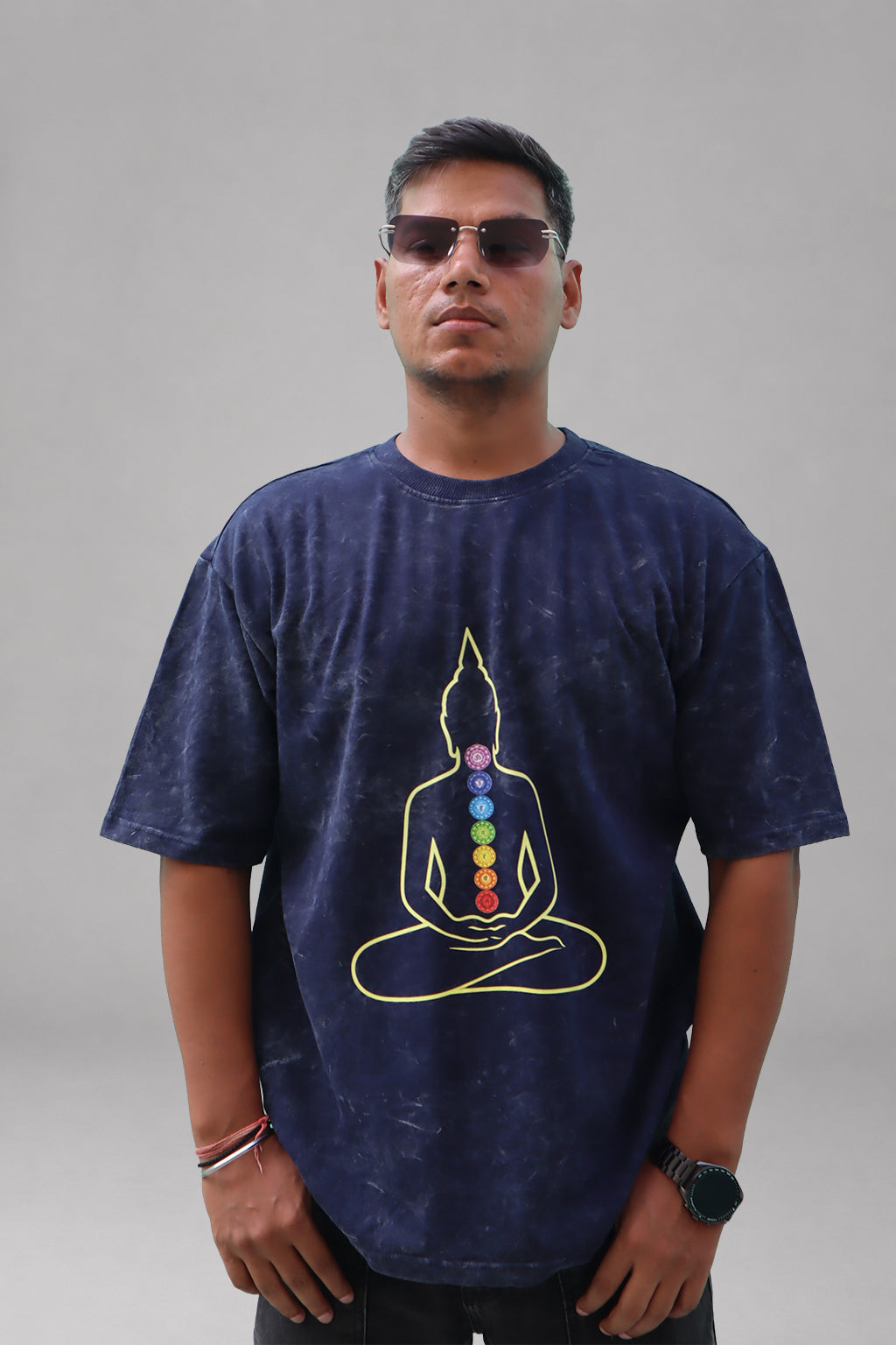 Buddha Chakra Acid Wash T-Shirt
