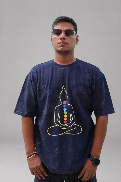 Buddha Chakra Acid Wash T-Shirt