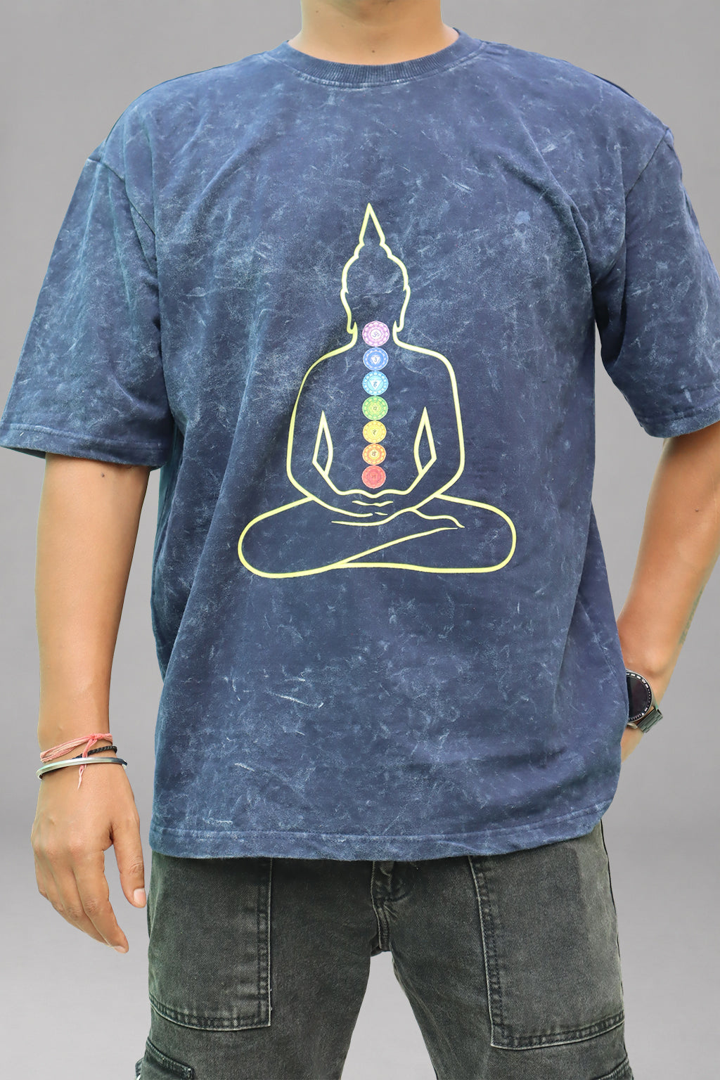 Buddha Chakra Acid Wash T-Shirt