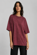 Plain Maroon Acid Wash T-Shirt