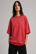 Plain Red Acid Wash T-Shirt