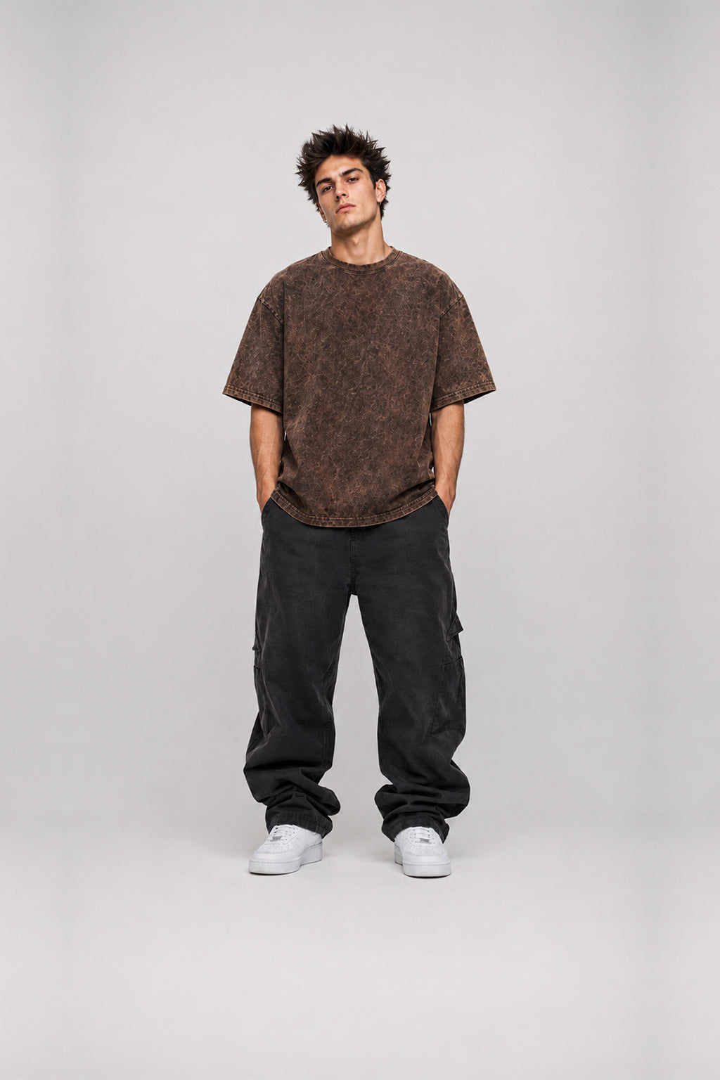 Ryzen Brown Acid Wash T-Shirt