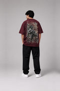 Aagyani Maroon Acid Wash T-Shirt